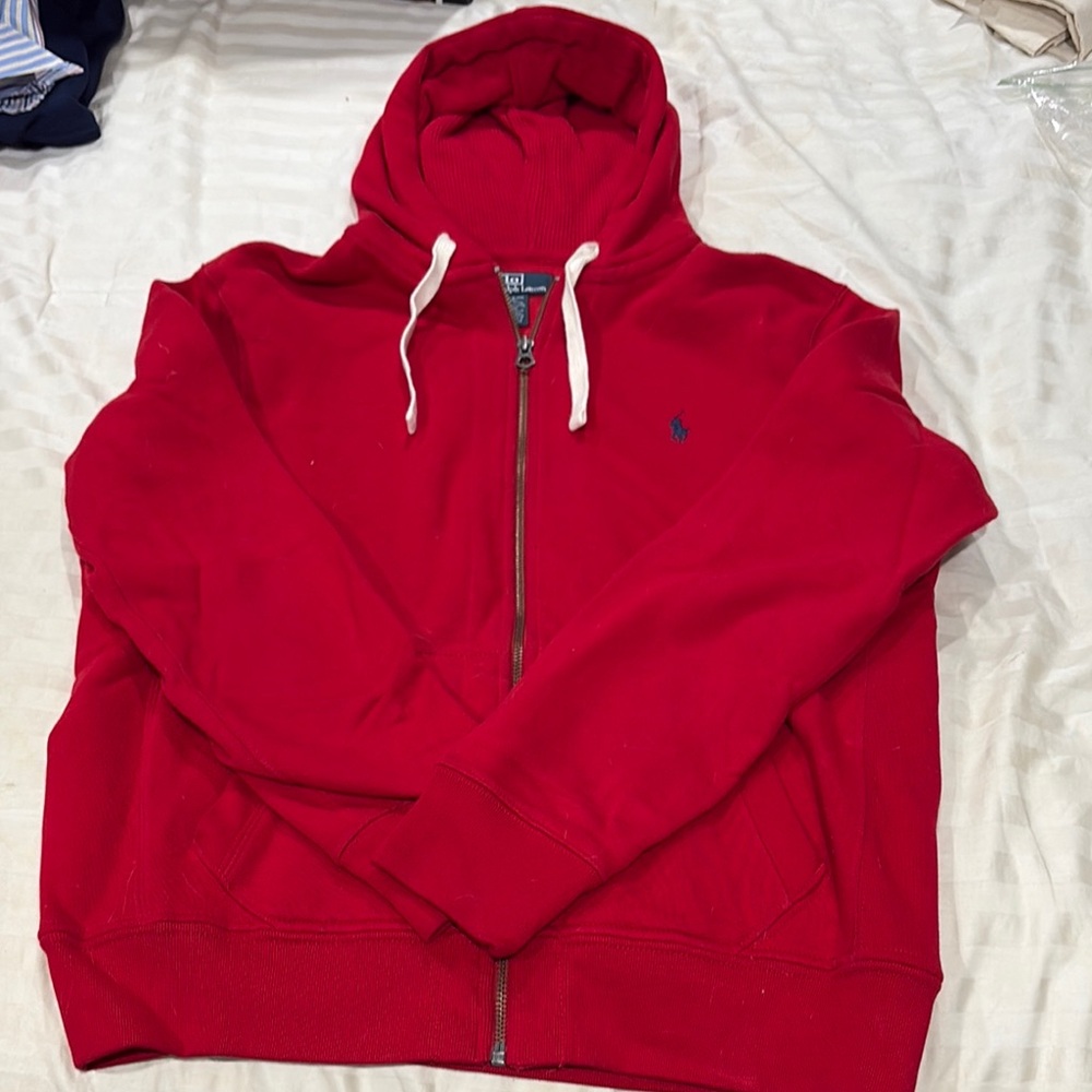Red Polo Ralph Lauren Hoodie - Size Large